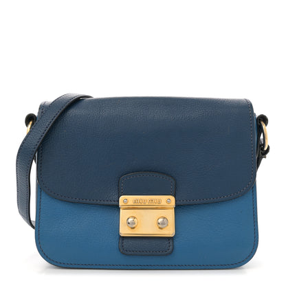 Miu Miu Madras Bicolor Shoulder Bag Marea Cobalt 1 of 15