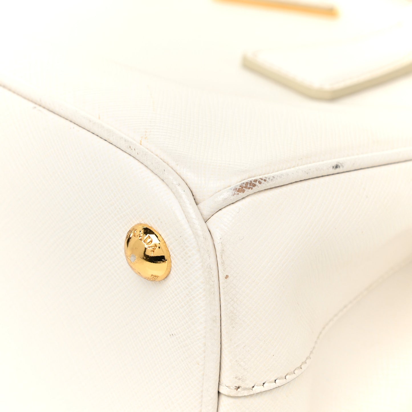 Saffiano Lux Small Galleria Double Zip Tote White