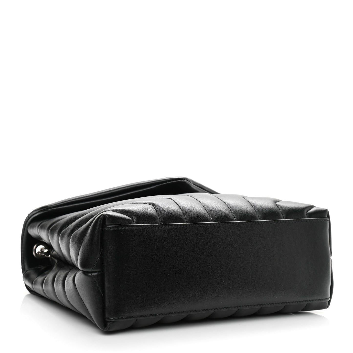 Calfskin Y Quilted Monogram Small Loulou Chain Satchel Black