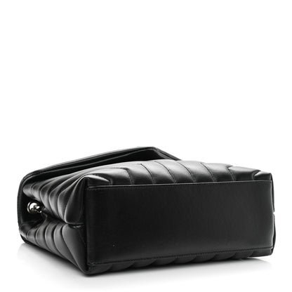 Saint Laurent Calfskin Y Quilted Monogram Small Loulou Chain Satchel Black 4 of 12