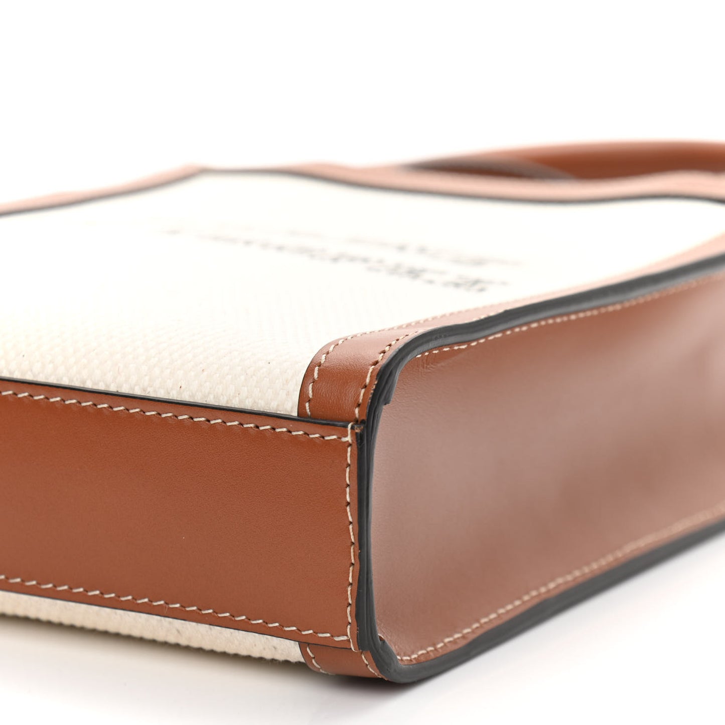 Canvas Calfskin St. Tropez Mini Vertical Cabas Natural Tan