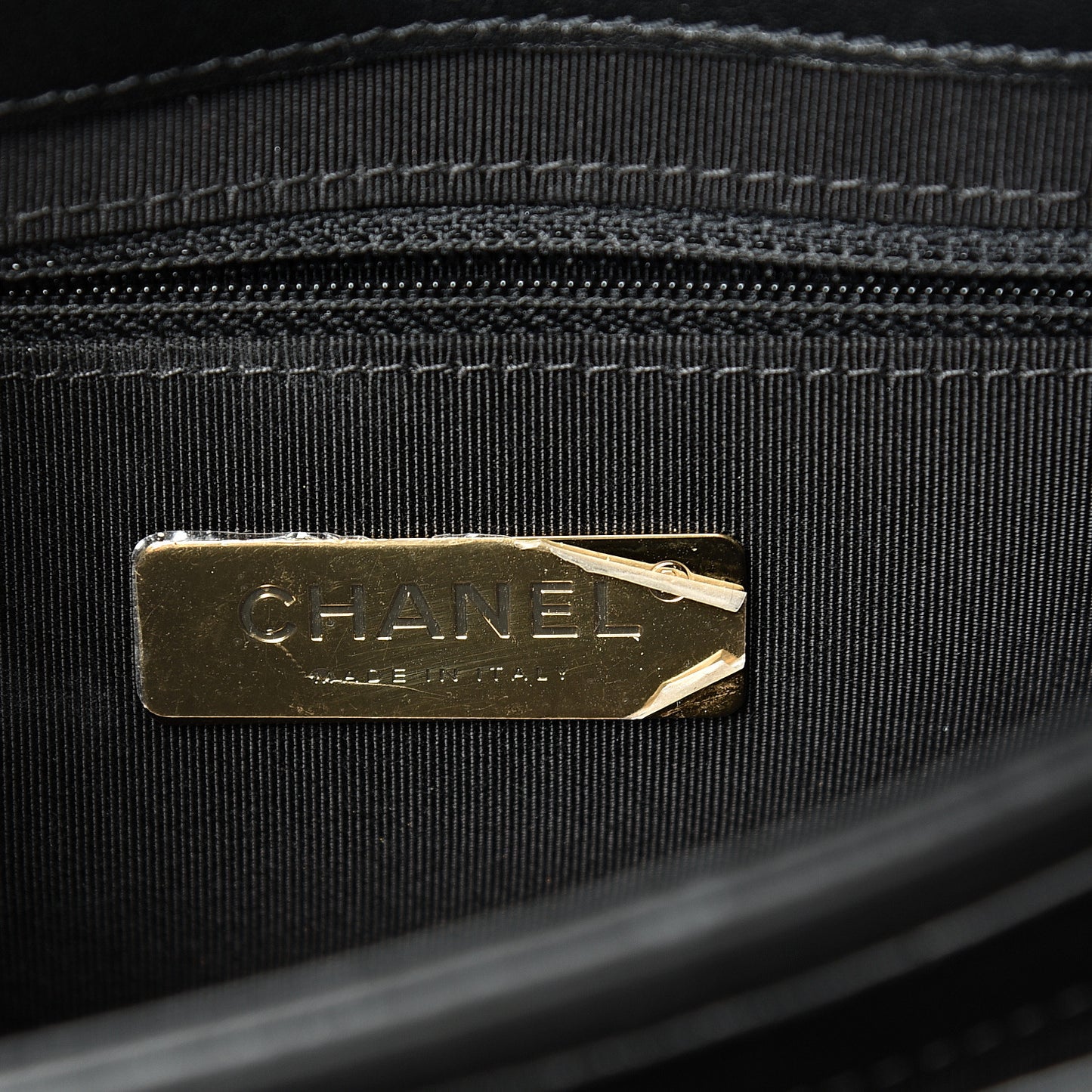 Calfskin Caviar Quilted Mini Chain Handle Flap Black