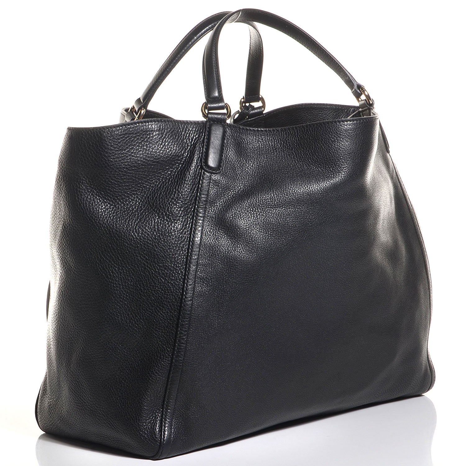Gucci Pebbled Calfskin Large Soho Shoulder Bag Black 3 of 9