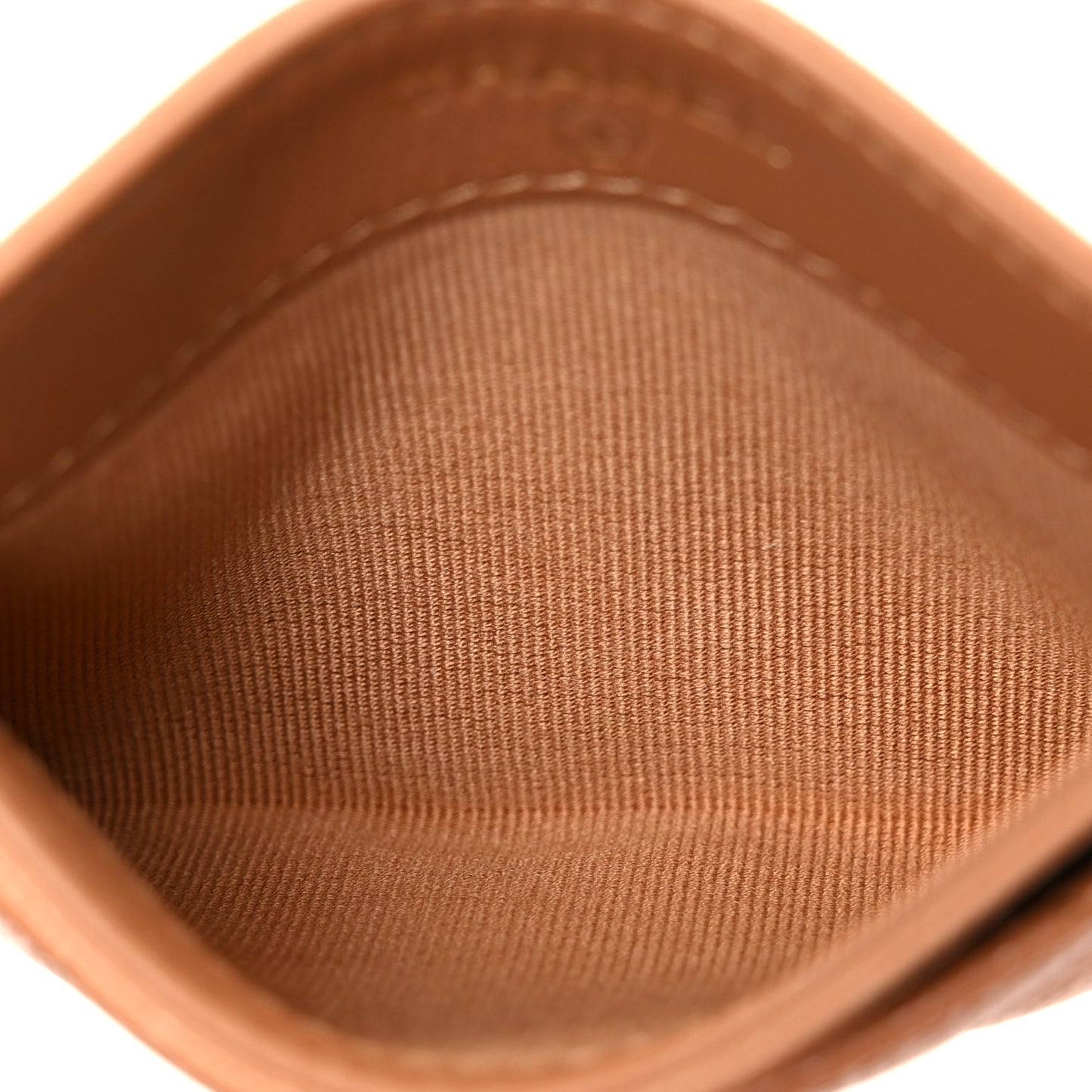 Caviar Quilted Card Holder Brown