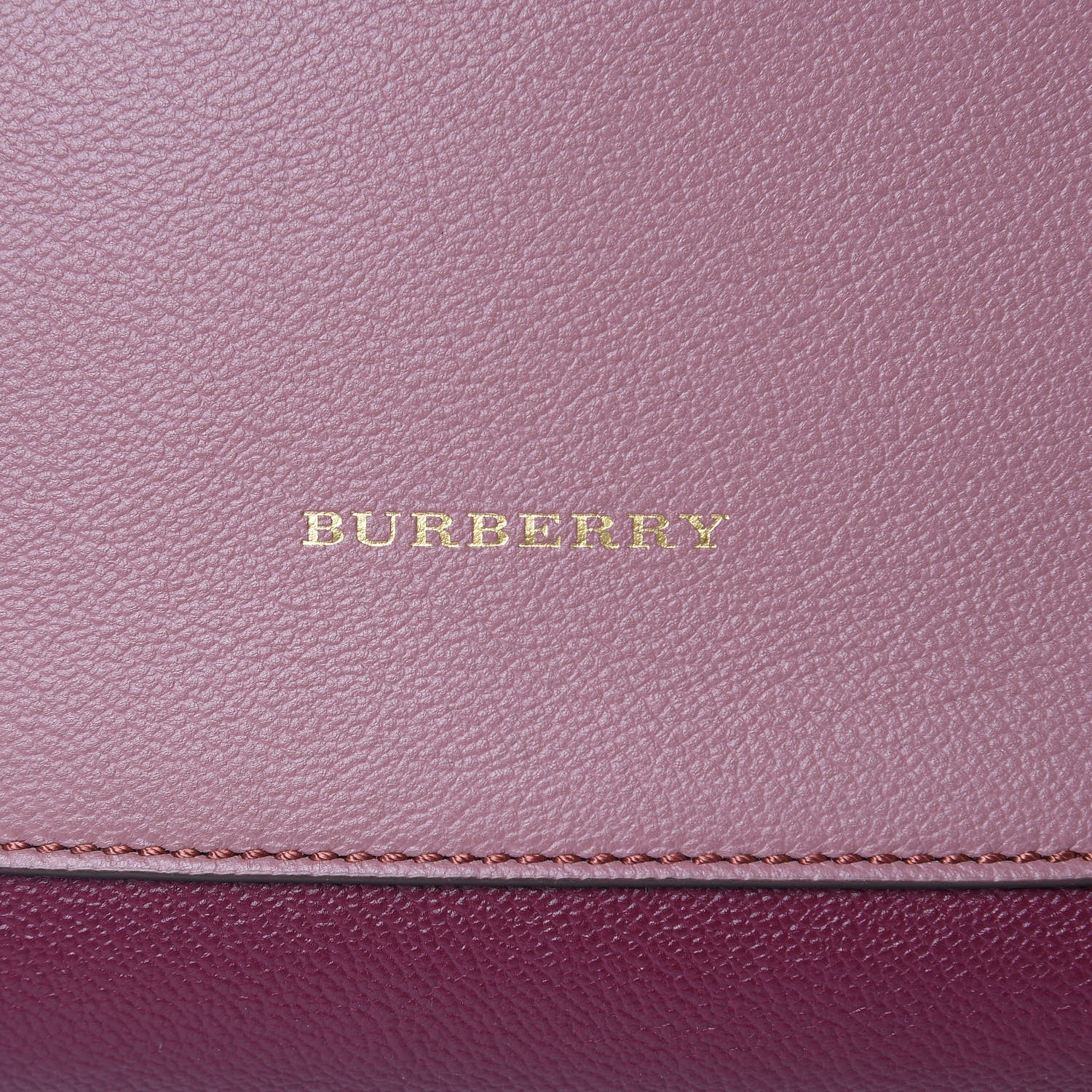 Burberry Soft Grain Calfskin Bi-Color Small Elmstone Hobo Dark Plum Dusty Pink 11 of 13