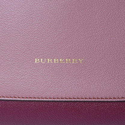 Burberry Soft Grain Calfskin Bi-Color Small Elmstone Hobo Dark Plum Dusty Pink 11 of 13