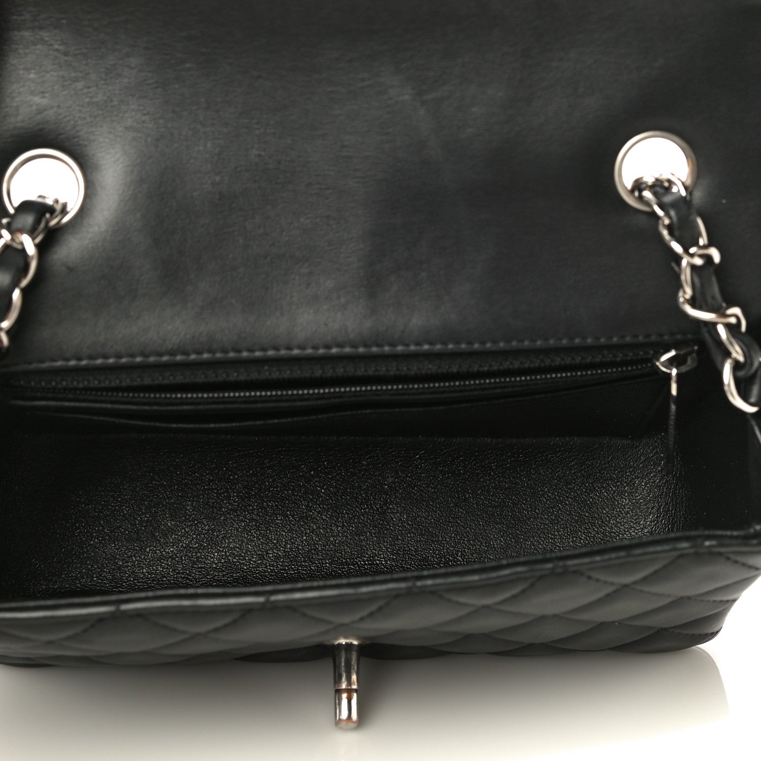 Chanel Lambskin Quilted Mini Rectangular Flap Black 5 of 12