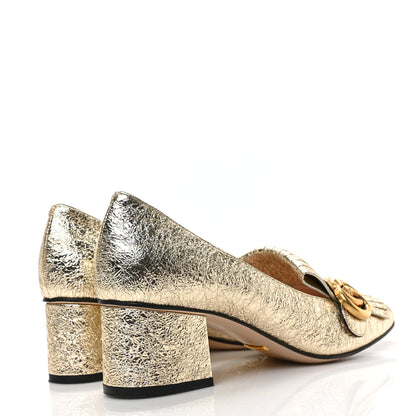 Gucci Galassia GG Marmont Fringe 50mm Loafer Pumps 38.5 Platino 4 of 8