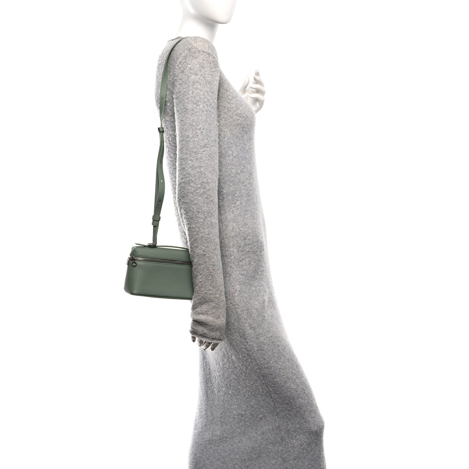 Loro Piana Grained Calfskin L19 Extra Pocket Pouch Sage Brush Leaves 2 of 10