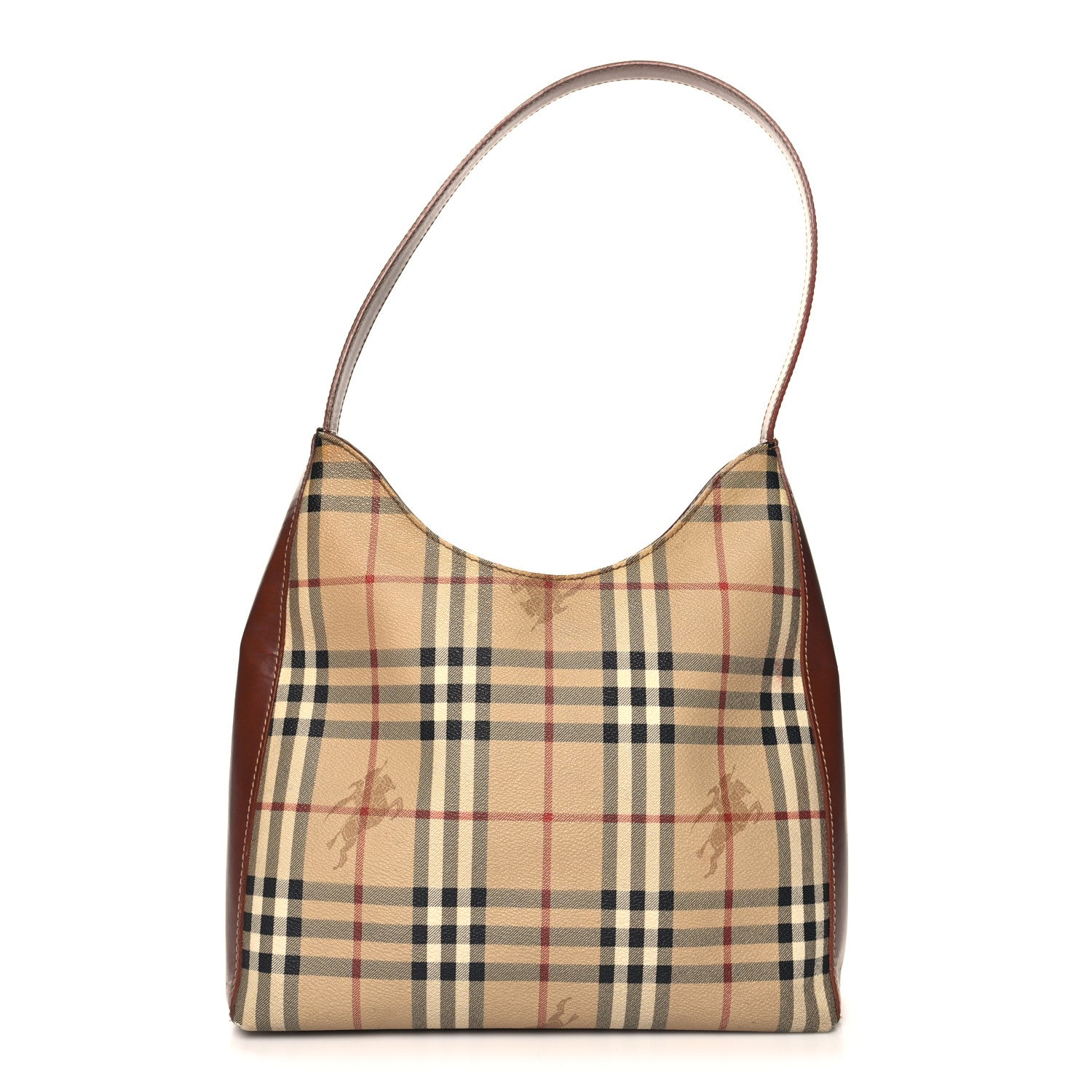 Burberry Haymarket Check Shoulder Bag Tan 1 of 12