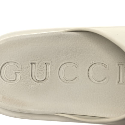 Gucci Soft Rubber Womens Interlocking G Platform 42mm Slide Sandals 40 Off White 9 of 17