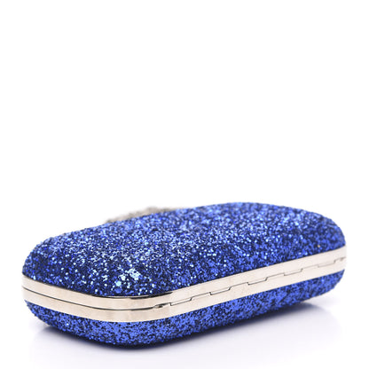 Alexander McQueen PVC Glitter Queen and King Skull Box Chain Clutch North Blue 4 of 10