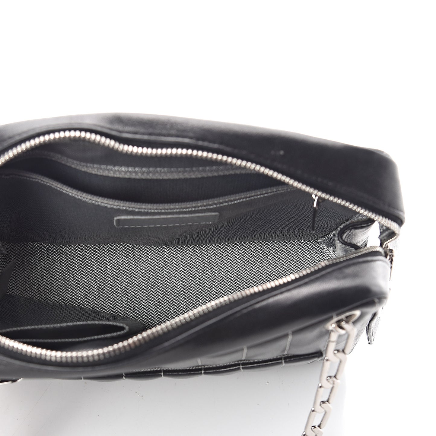 Lambskin Vertical Quilted Mademoiselle Small Camera Case Black