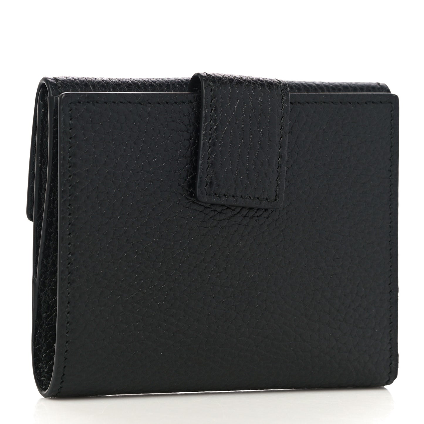 Dollar Calfskin Interlocking G French Wallet Black