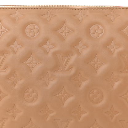 Louis Vuitton Lambskin Embossed Monogram Coussin PM Taupe 7 of 9