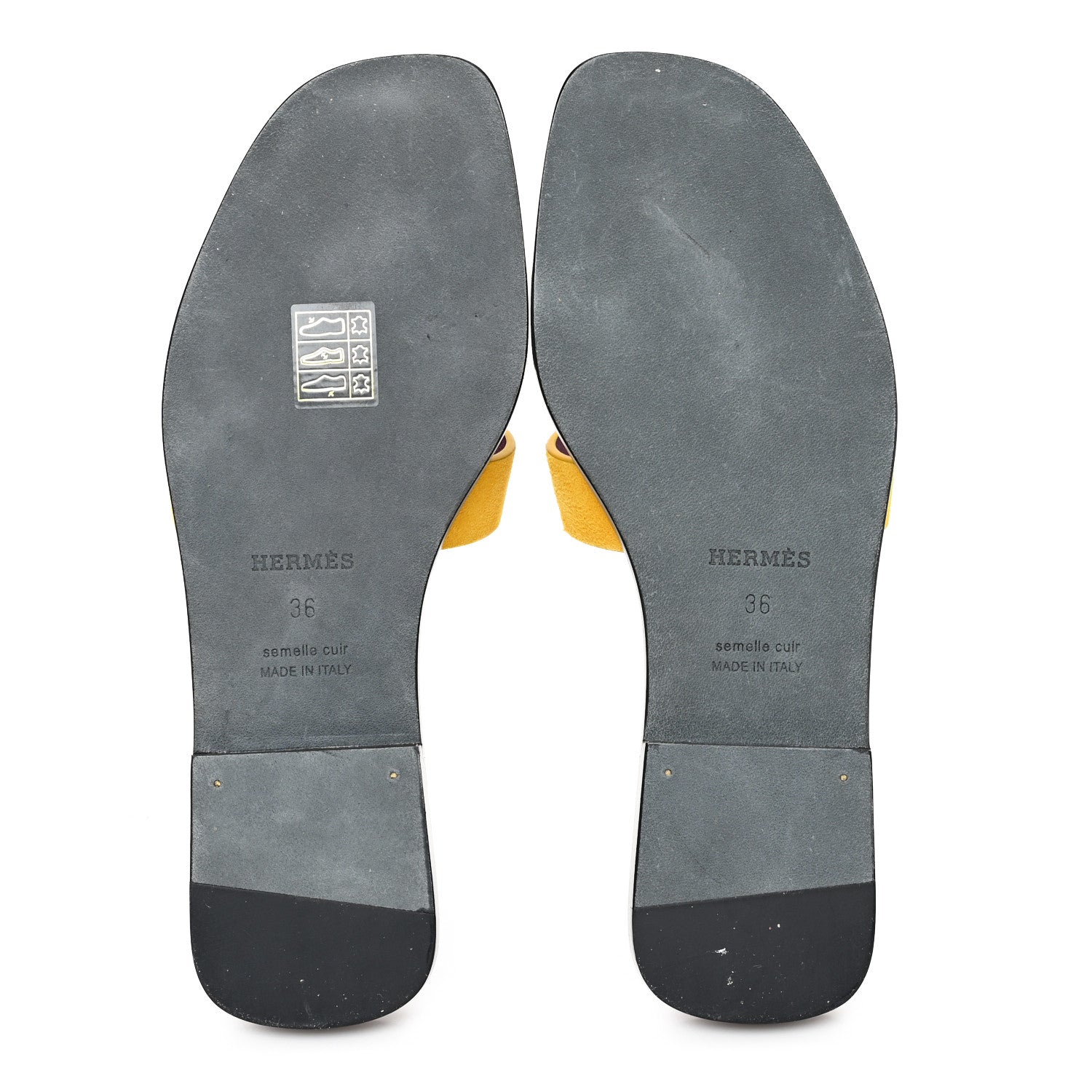 Hermes Suede Goatskin Oran Sandals 36 Jaune Topaze 6 of 10