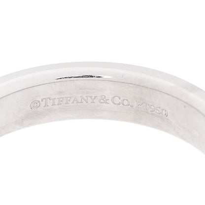Tiffany Platinum Diamond 4mm Logo Band Ring 55 7.25 4 of 4