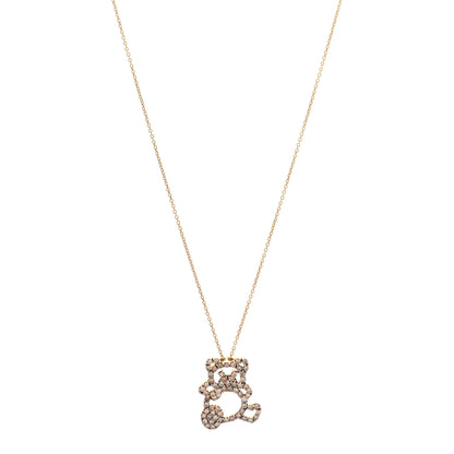 Roberto Coin 18K Yellow Gold Brown Diamond Teddy Bear Pendant Necklace 1 of 6