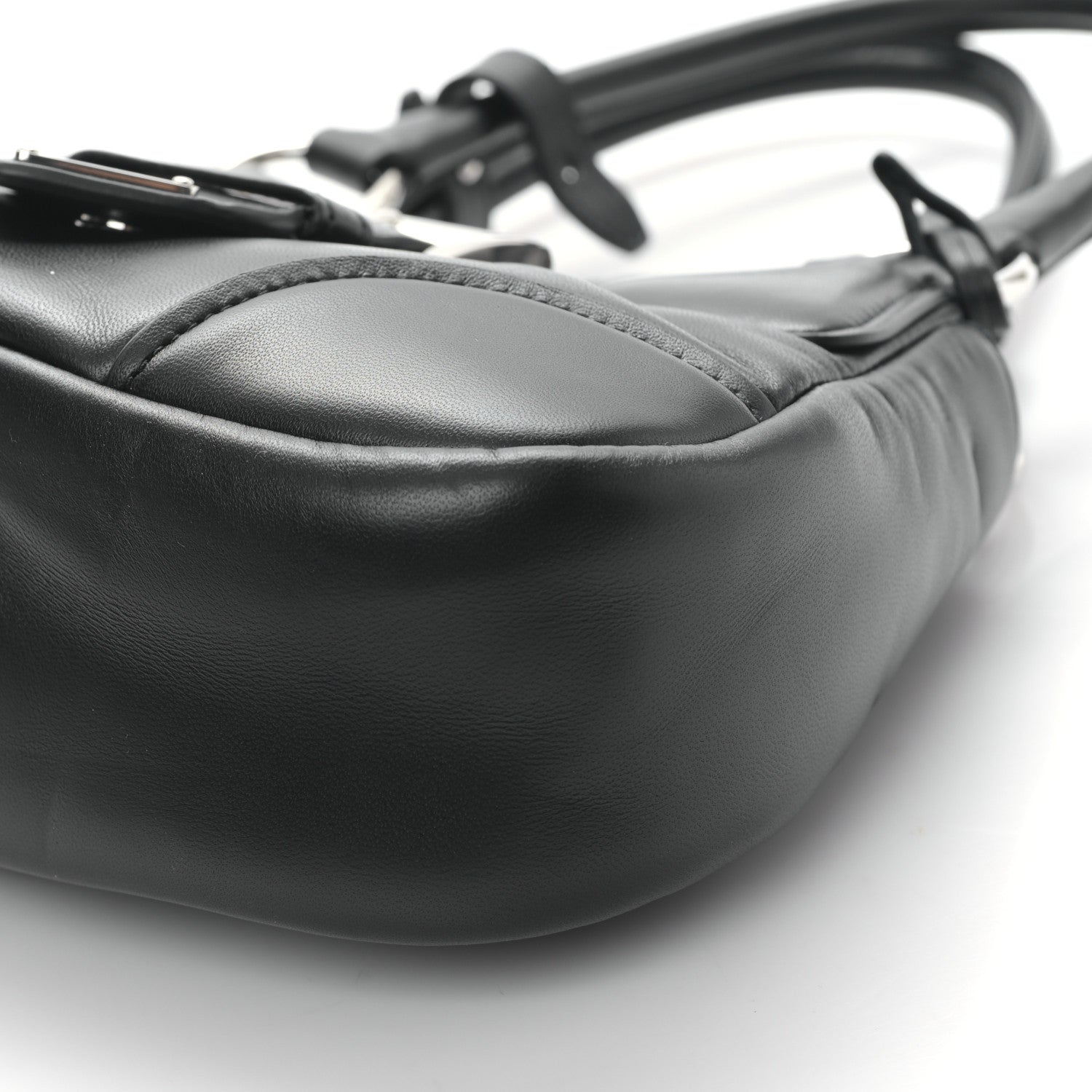 Prada Nappa Soft Padded Re-Edition 2002 Moon Bag Black 8 of 8