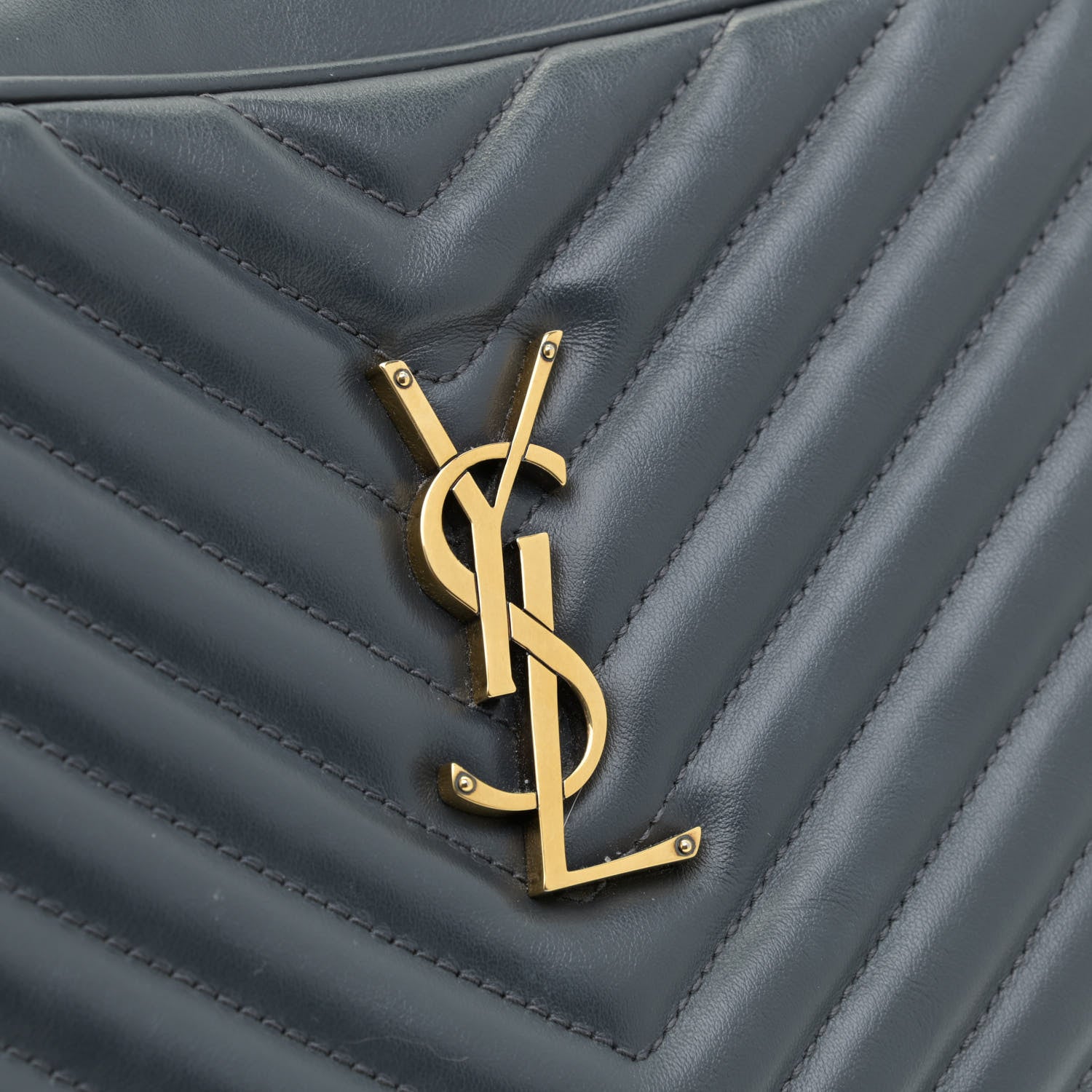 Saint Laurent Calfskin Matelasse Monogram Lou Camera Bag Dark Smog 10 of 12