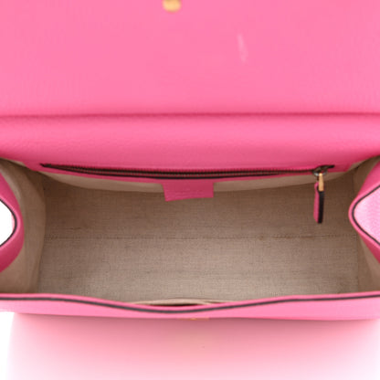 Gucci Calfskin Small GG Marmont Top Handle Bag Pink Tropical Flower 4 of 11