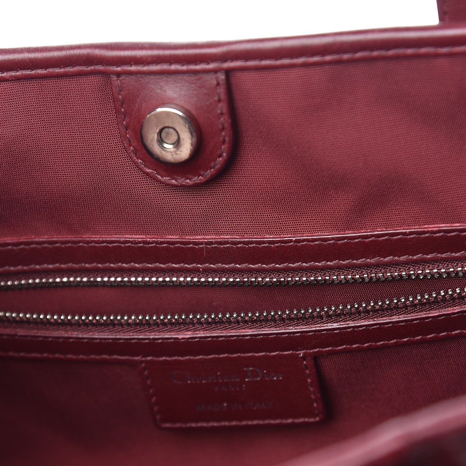 Christian Dior Coated Canvas Cannage Medium Panarea Tote Burgundy 12 of 15