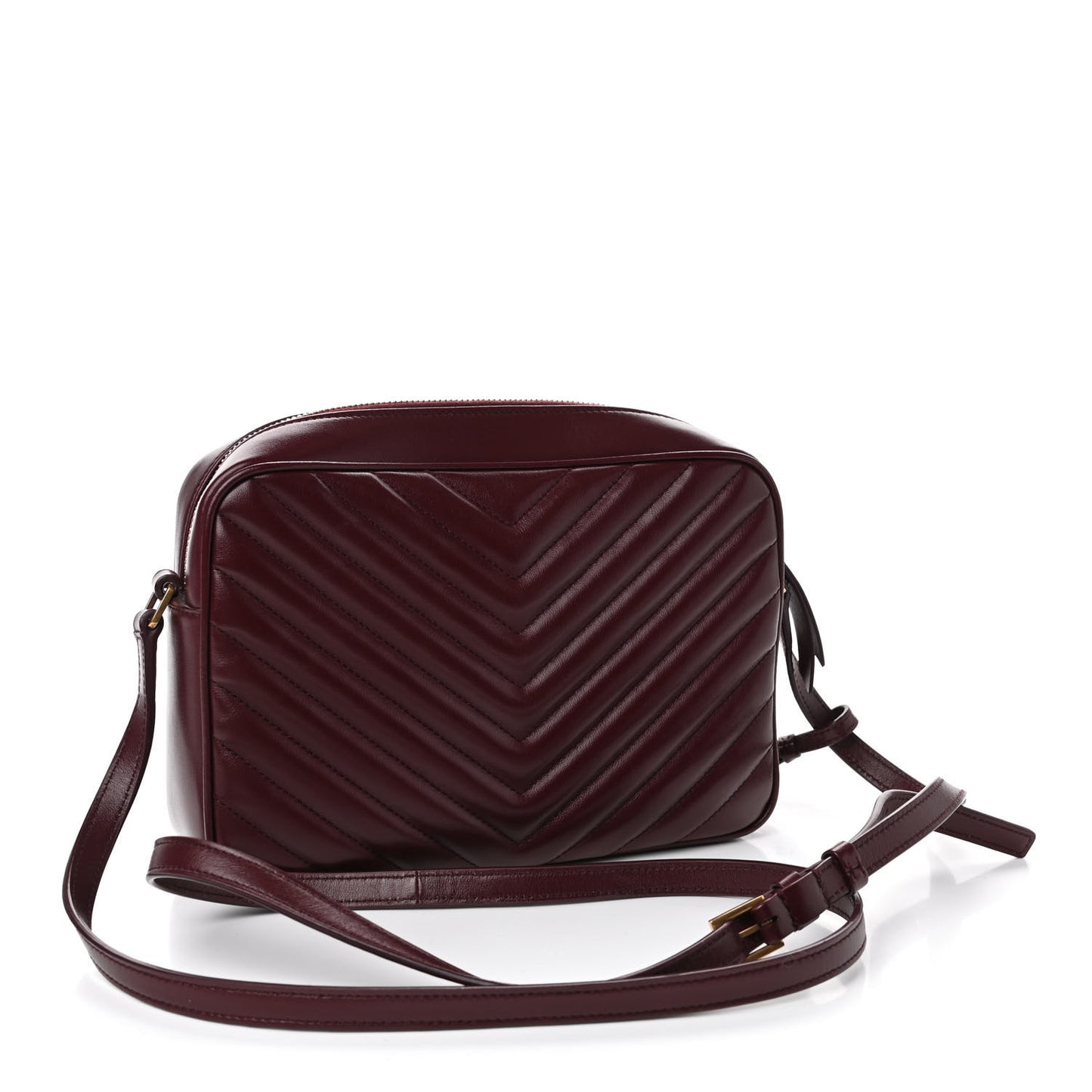Calfskin Matelasse Monogram Lou Camera Bag Dark Legion Red