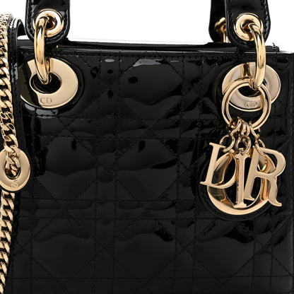 Christian Dior Patent Cannage Mini Lady Dior Black 7 of 9