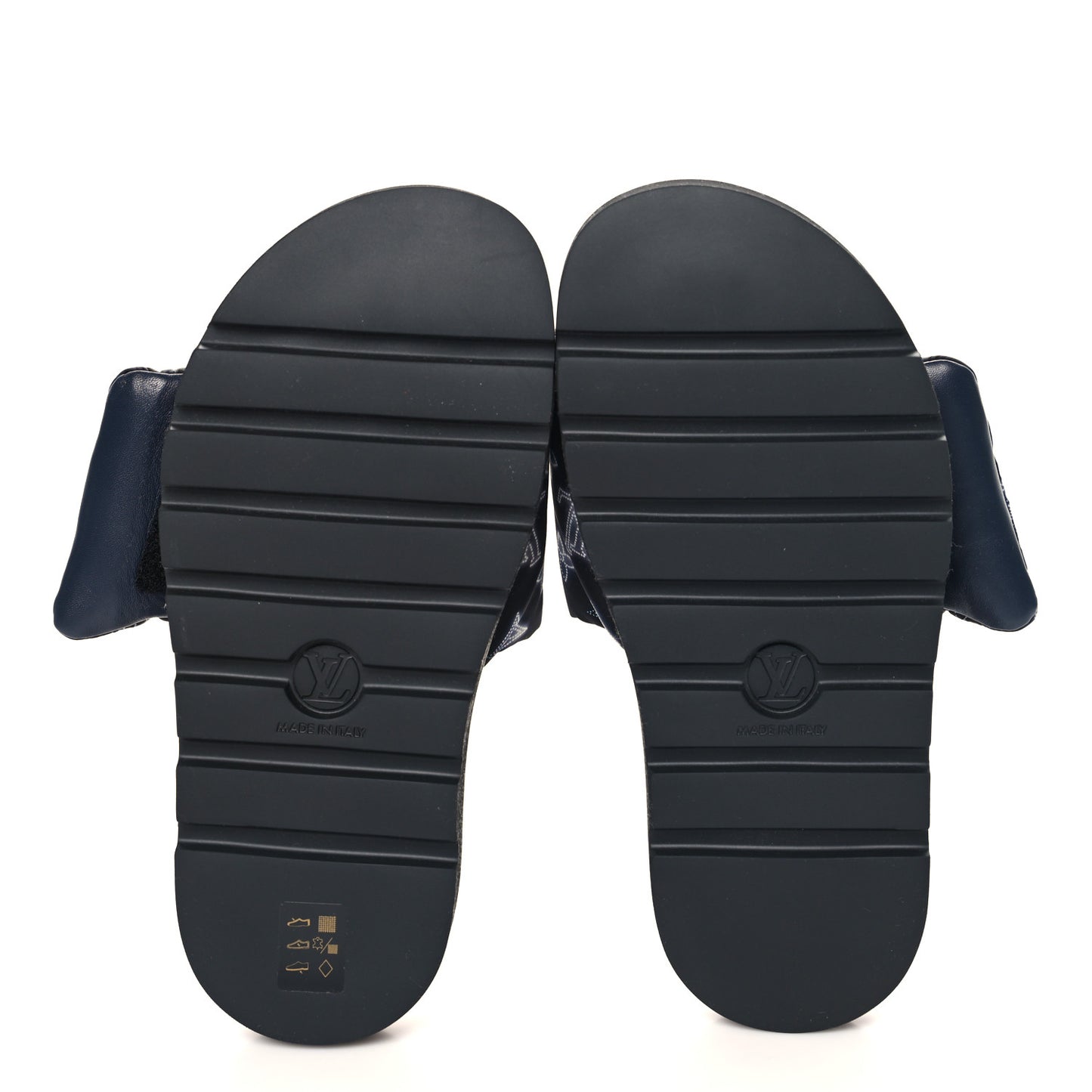 Nylon Monogram Womens Pool Pillow Comfort Mules 39 Navy Blue