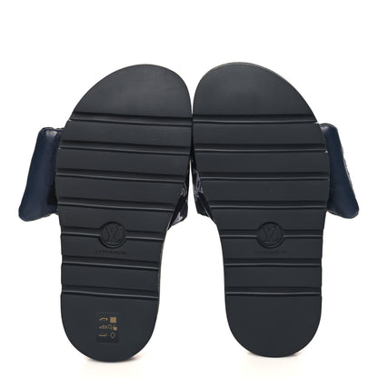 Louis Vuitton Nylon Monogram Womens Pool Pillow Comfort Mules 39 Navy Blue 6 of 9