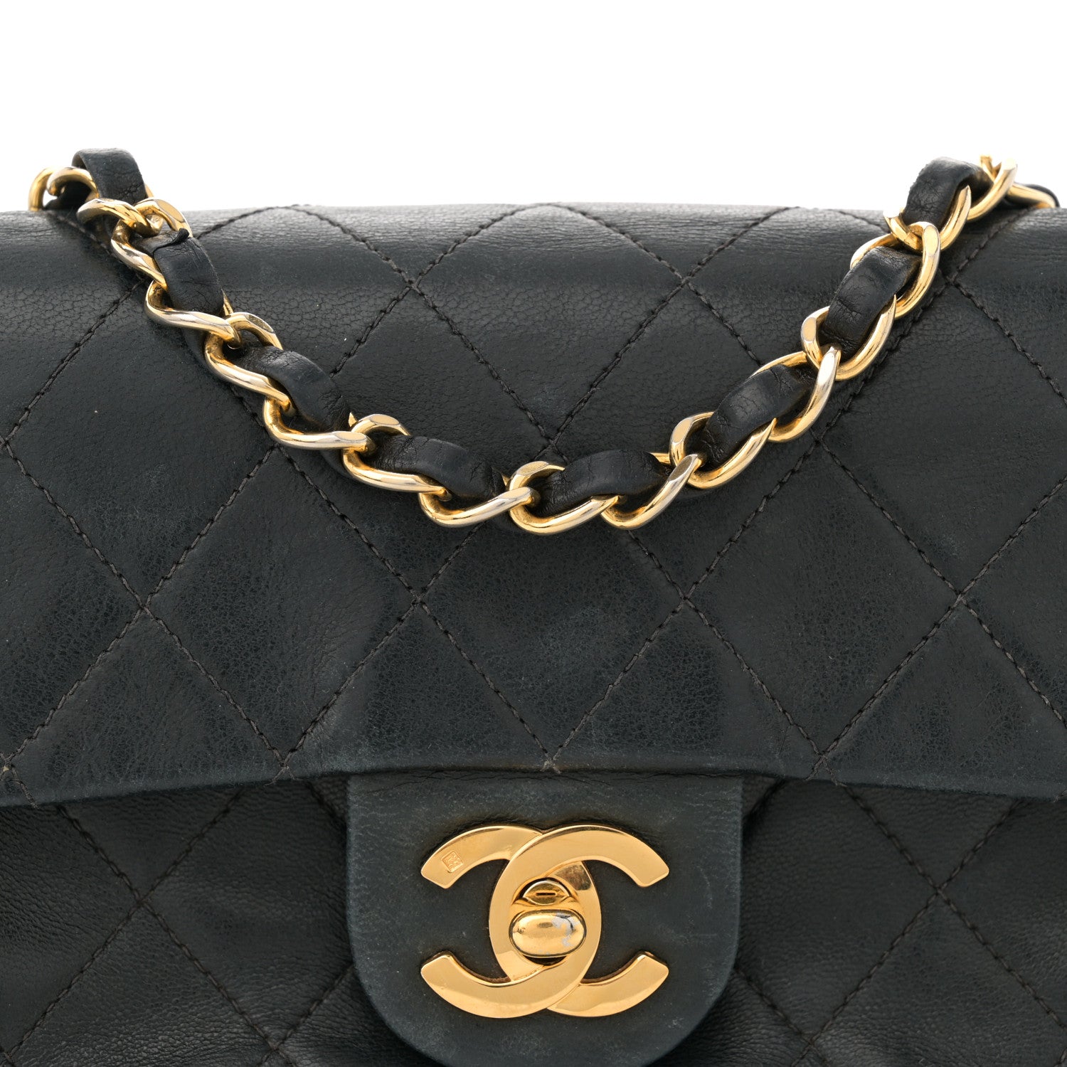 Chanel Lambskin Quilted Mini Square Flap Black 8 of 12