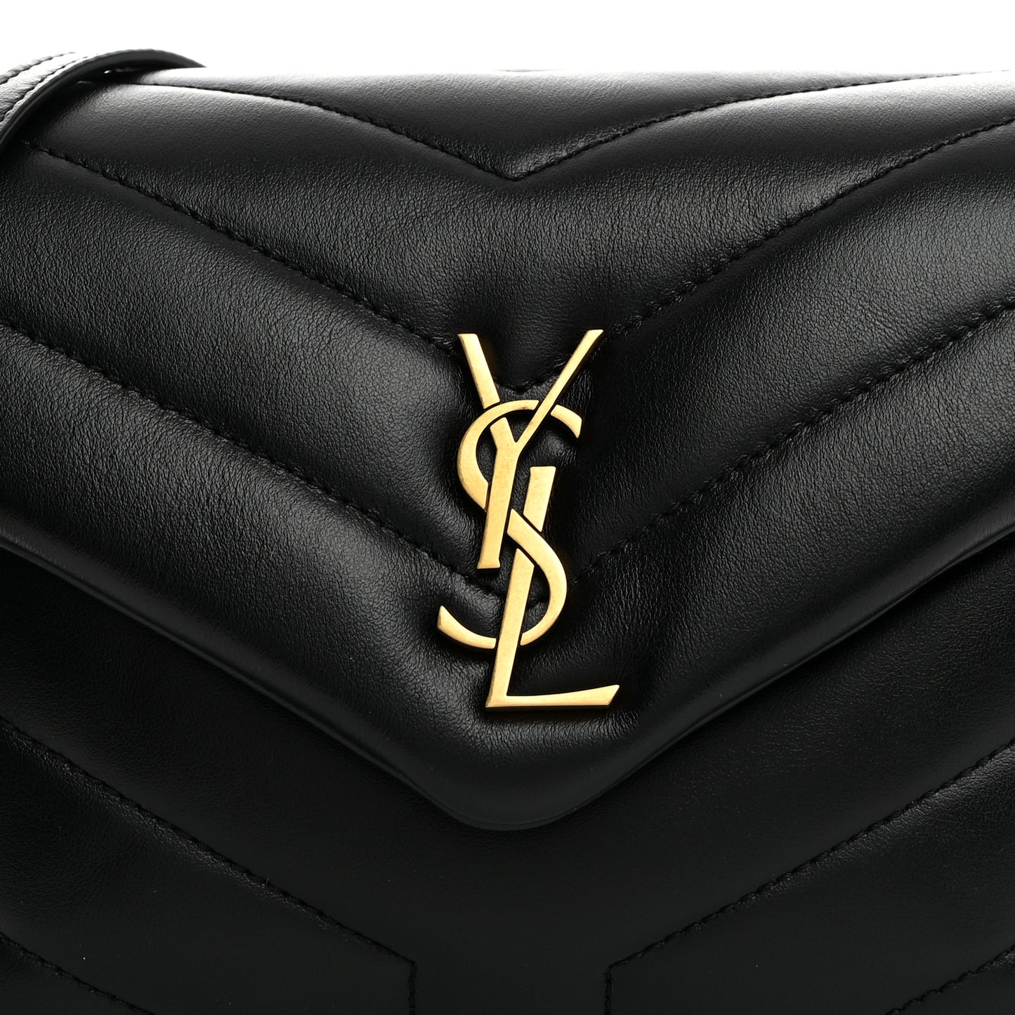 Calfskin Y Quilted Monogram Toy Loulou Crossbody Bag Black