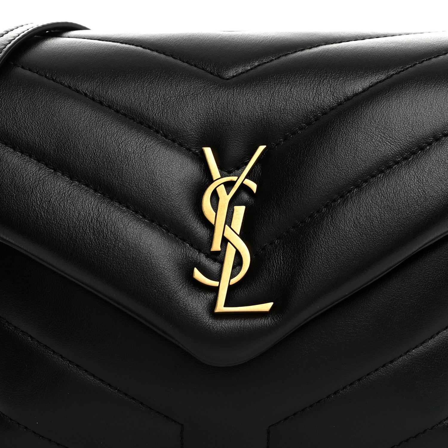 Saint Laurent Calfskin Y Quilted Monogram Toy Loulou Crossbody Bag Black 8 of 10