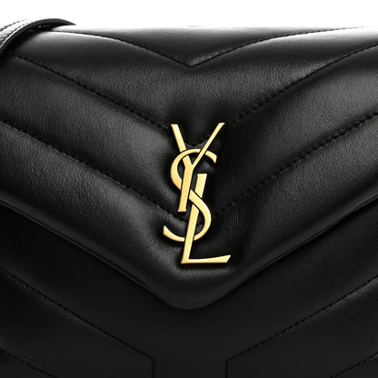 Saint Laurent Calfskin Y Quilted Monogram Toy Loulou Crossbody Bag Black 8 of 10