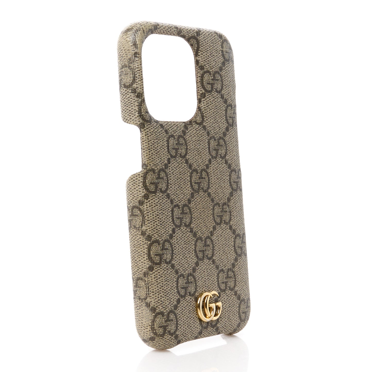 GG Supreme Monogram Ophidia iPhone 15 Pro Phone Case Beige Ebony