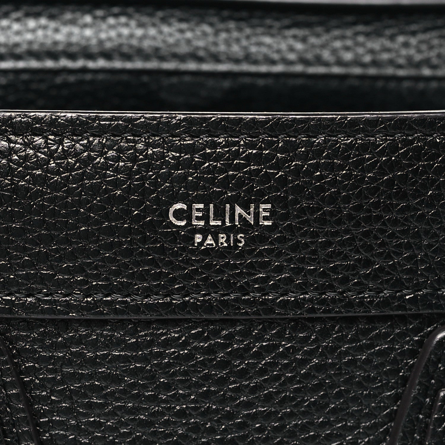 Celine Drummed Calfskin Nano Luggage Black 6 of 11