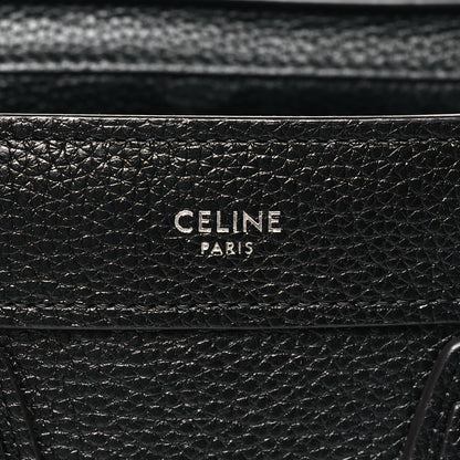 Celine Drummed Calfskin Nano Luggage Black 6 of 11