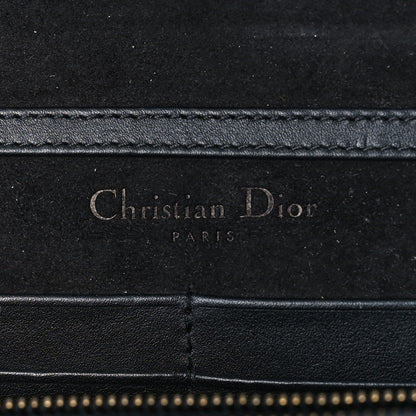 Christian Dior Calfskin Embossed Stars Wallet on Chain Black Gold 5 of 8