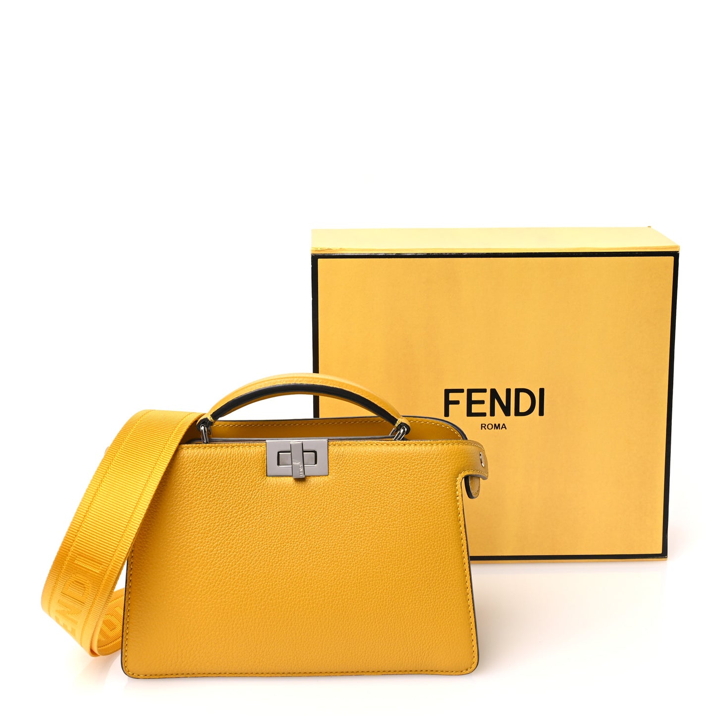 Cuoio Romano Vitello Cover Bi-Color Peekaboo I See U X Cross Satchel  Sunflower Stone Mimosa