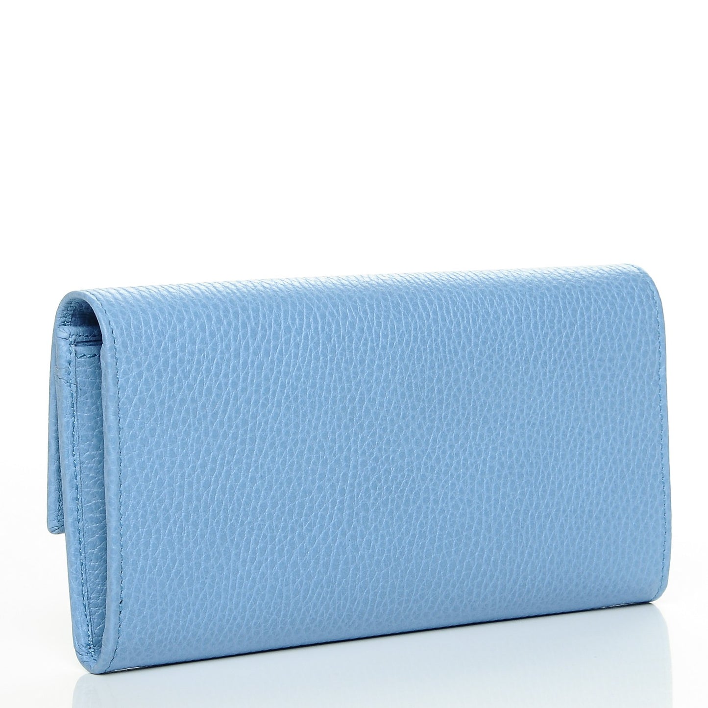 Dollar Calfskin Swing Continental Wallet Mineral Blue