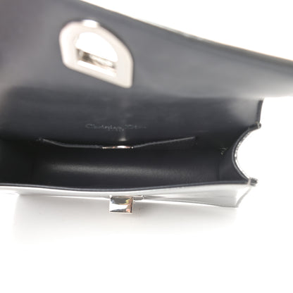 Christian Dior Metallic Patent Micro-Cannage Mini Diorama Flap Bag Silver 5 of 13