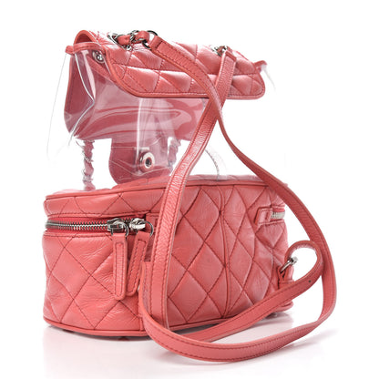 Chanel Crumpled Calfskin PVC Quilted Backpack Pink 2 of 10