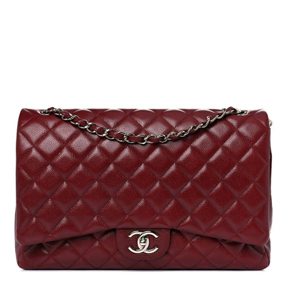 Chanel Caviar Quilted Maxi Double Flap Dark Red 1 of 16