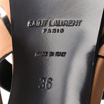 Saint Laurent Calfskin Tribute 105 Platform Sandals 36 Gold Brown 7 of 9