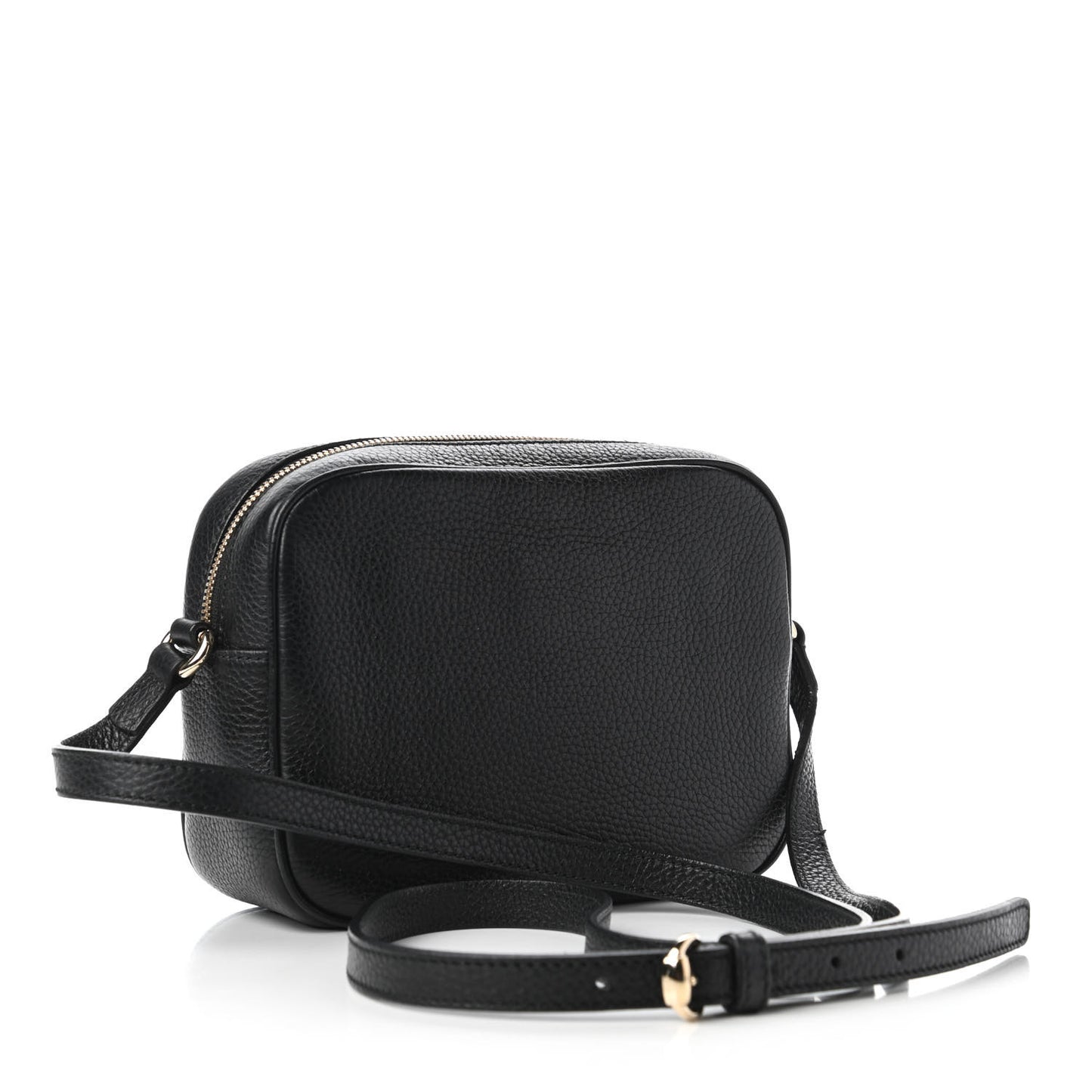 Pebbled Calfskin Small Soho Disco Bag Black