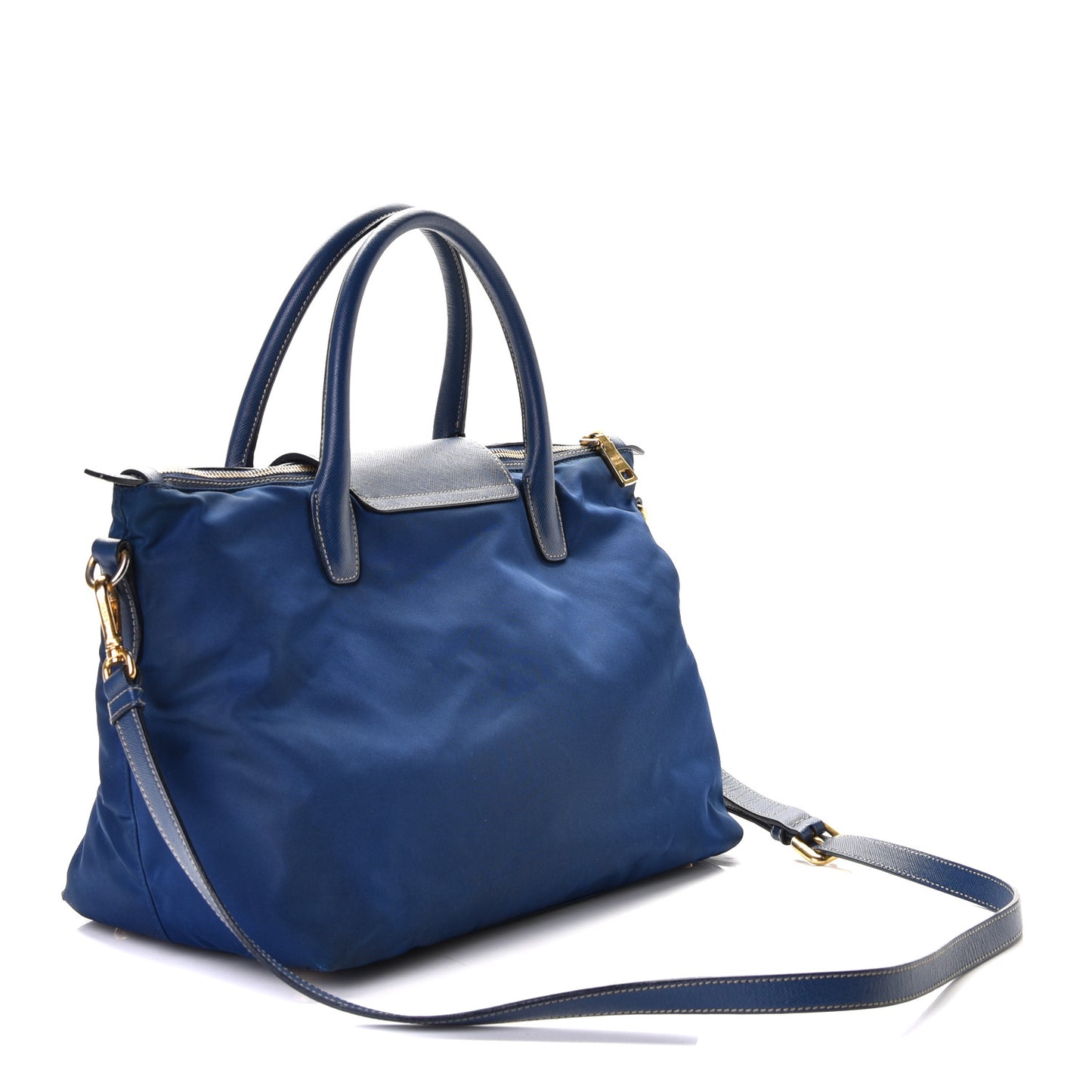 Tessuto Nylon Saffiano Tote Bluette