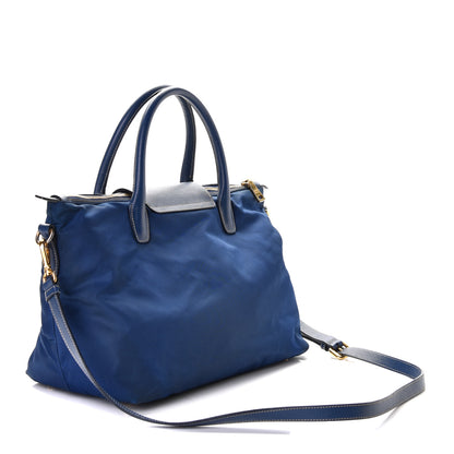 Prada Tessuto Nylon Saffiano Tote Bluette 3 of 6