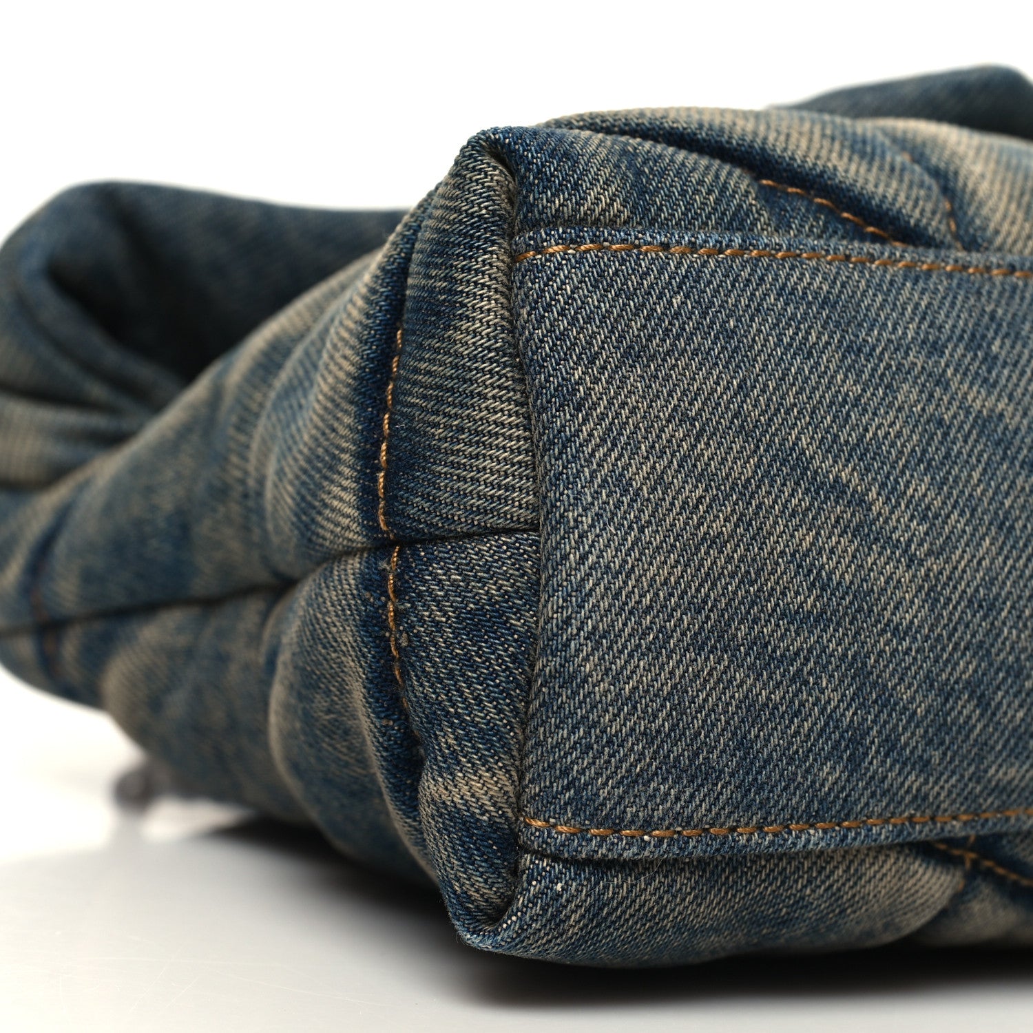 Saint Laurent Denim Quilted Toy Loulou Puffer Monogram Chain Satchel Rodeo Blue 9 of 11