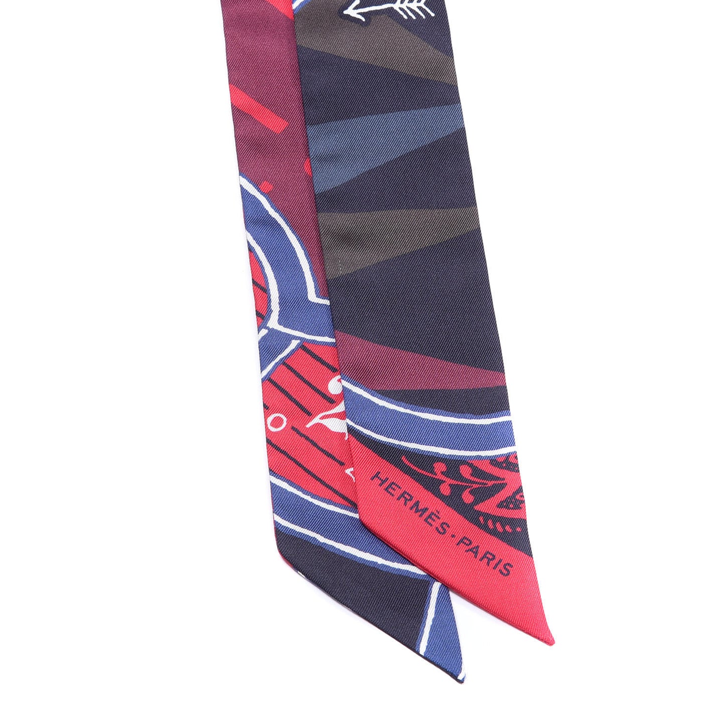 Silk Jeu de Soie Uniforme Twilly Rouge Bordeaux Marine