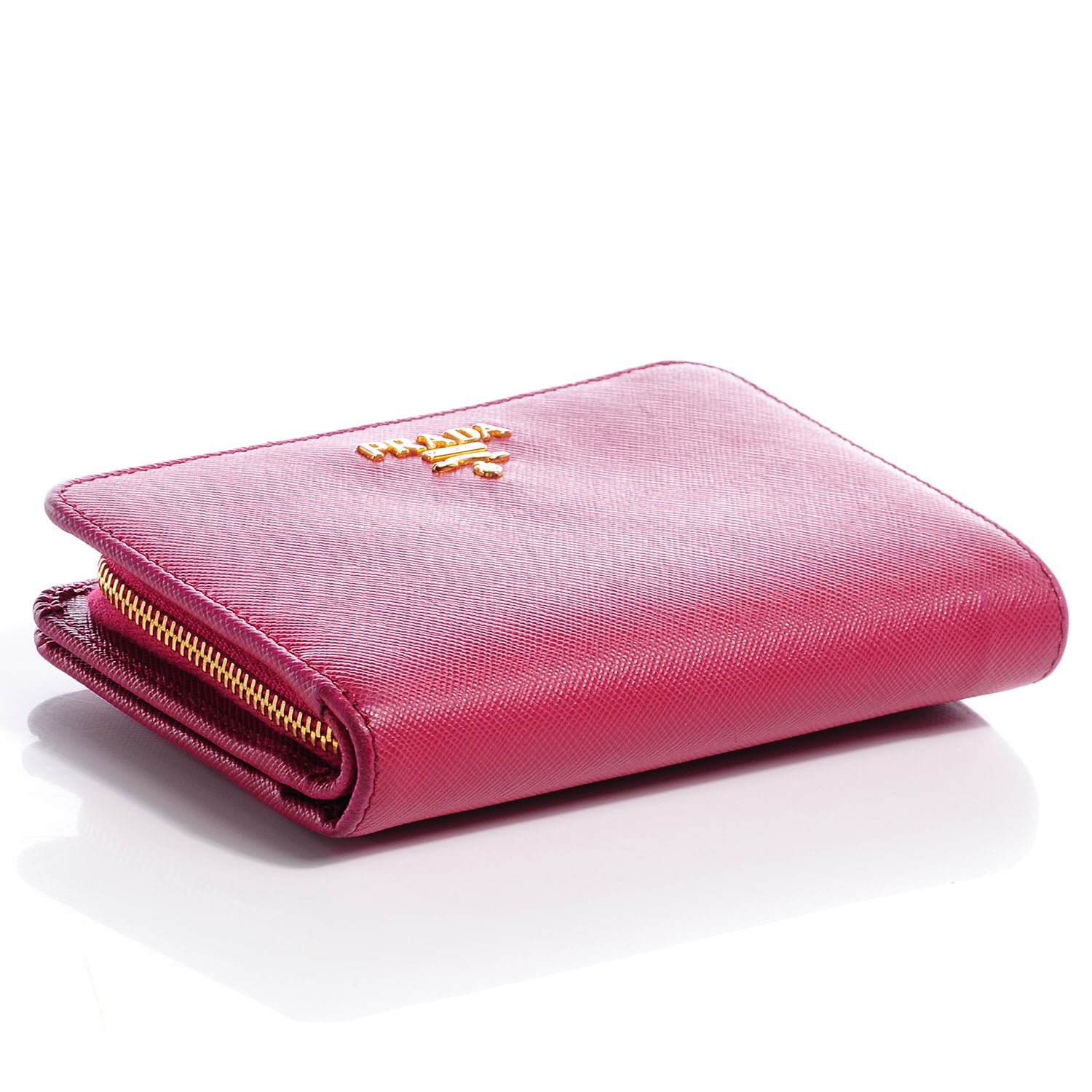 Prada Saffiano Metal Wallet Ibisco 4 of 10